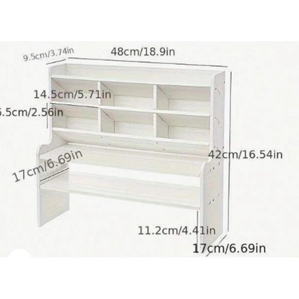 Trade Shop - Organizer Da Scrivania Multiuso In Legno Per Cameretta Bambini Scaffale Multifunzionale -