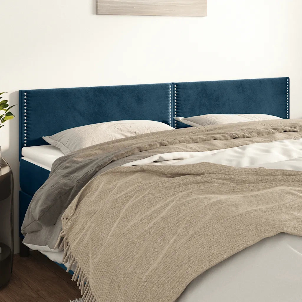 Testiere 2 pz Blu Scuro 100x5x78/88 cm in Velluto