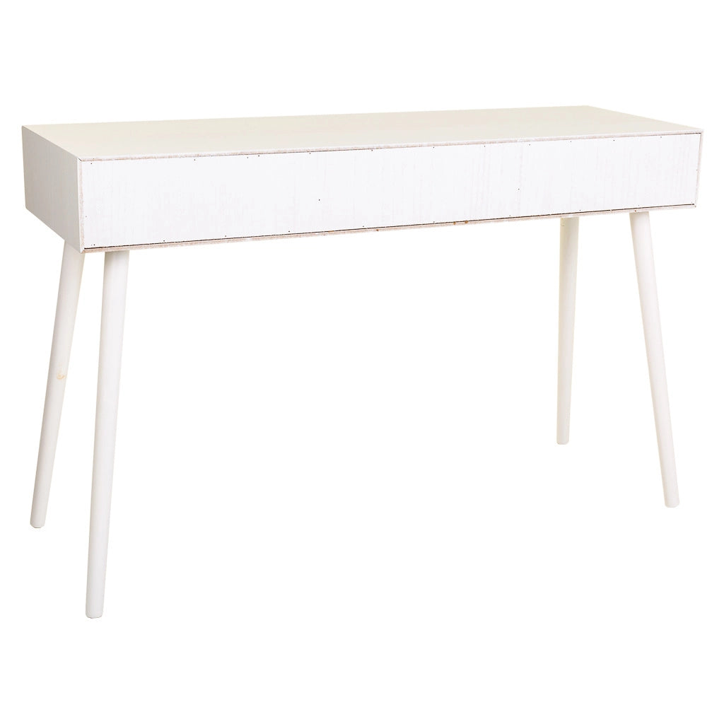 Mobile da ingresso in legno e griglia bianca 120x42x79h