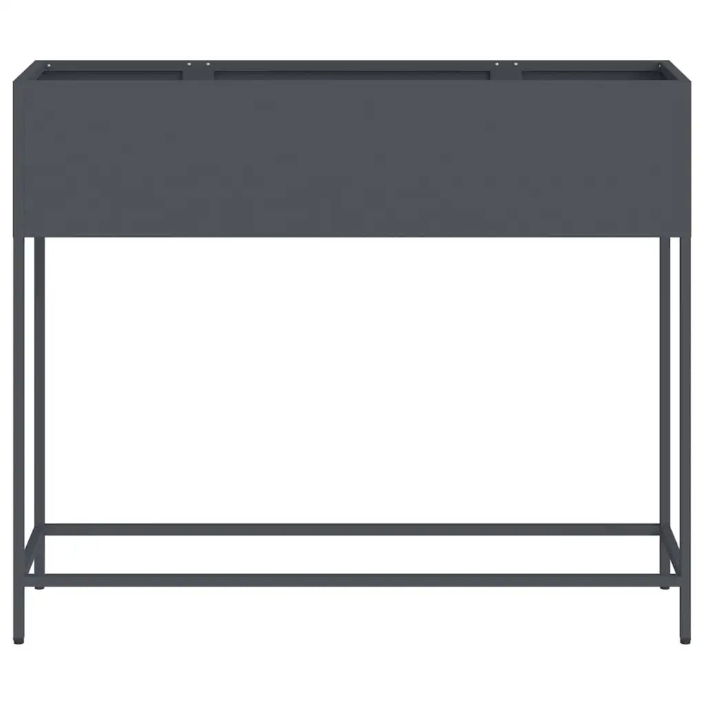 Vaso da Giardino Rialzato Antracite 100 x 26 x 82 cm Acciaio