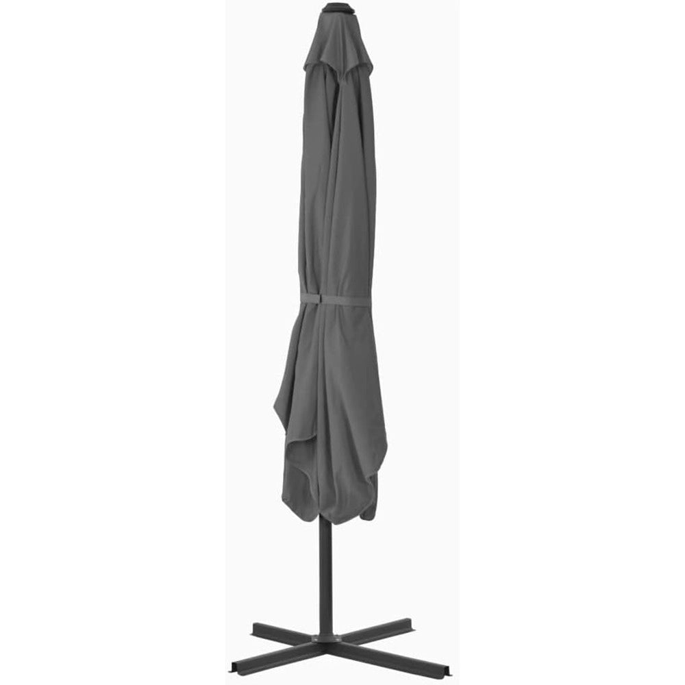 Trade Shop - Ombrellone Quadrato Da Esterno Giardino Palo Decentrato Con Base Grigio 2.5 X 2.5mt 425003 -