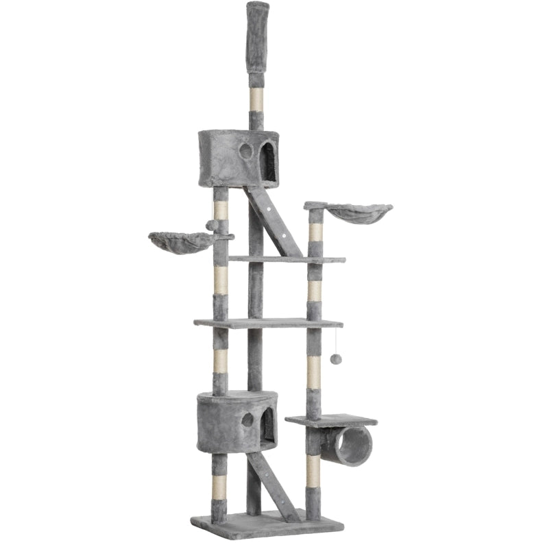 Tiragraffi da soffitto 240-260 cm grigio chiaro in peluche; con piattaforme