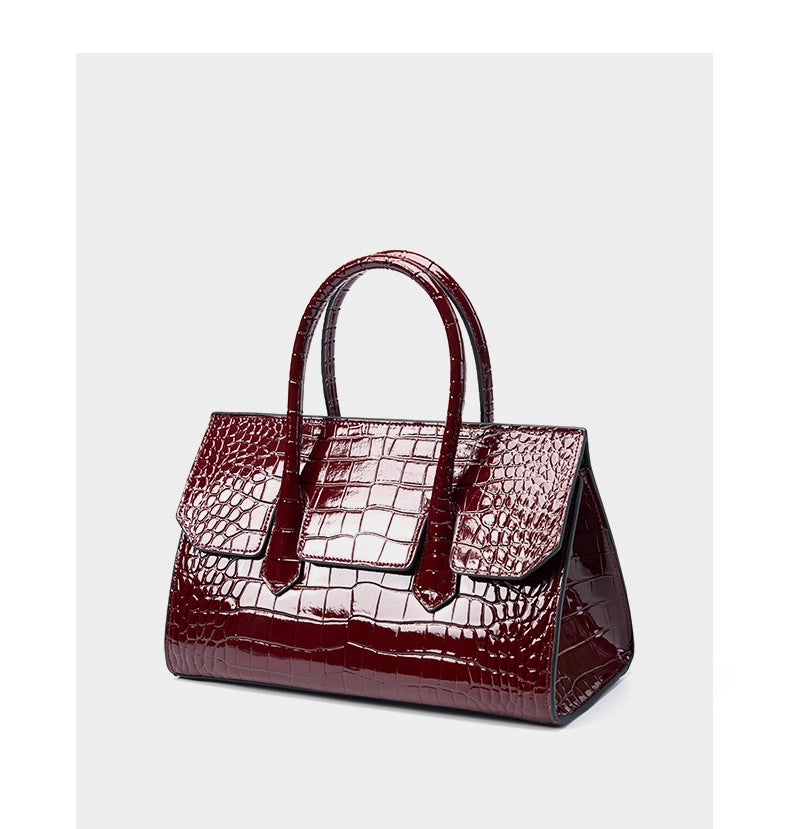 Borsa a tracolla da donna in vera pelle, colore rosso