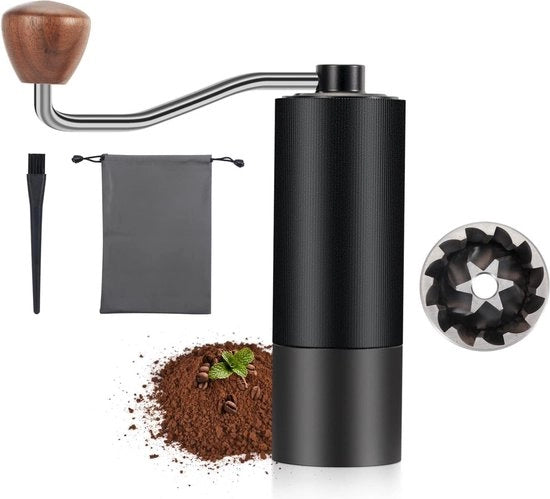 Manuale per Grinder di Caffè da Viaggio - Molino a Coni in Acciaio Inossidabile - Regolazione Manuale - Macchina da Caffè Portatile per Espresso - Capacità 20g