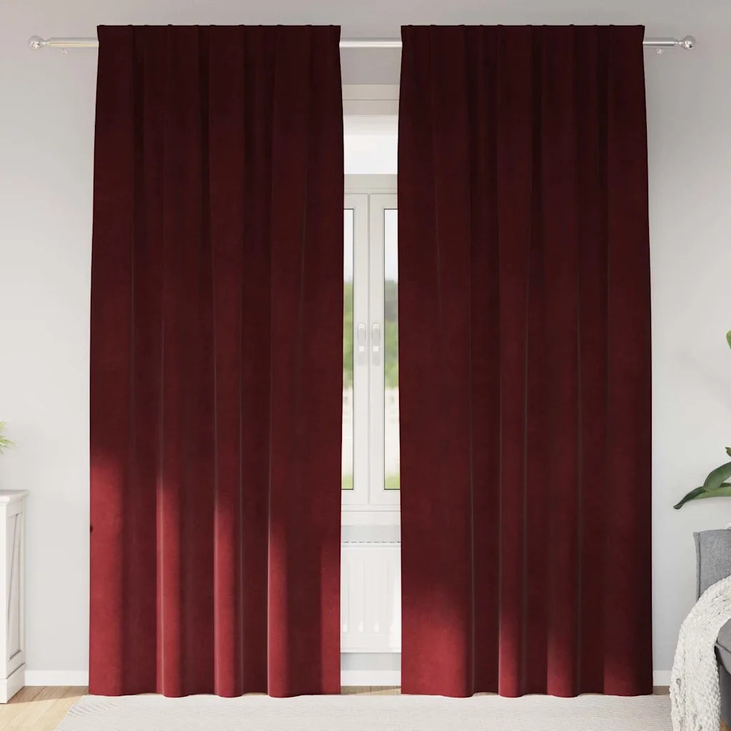 Tende oscuranti 2 pcs Rosso Vino 140 x 260 cm Velluto 4107307