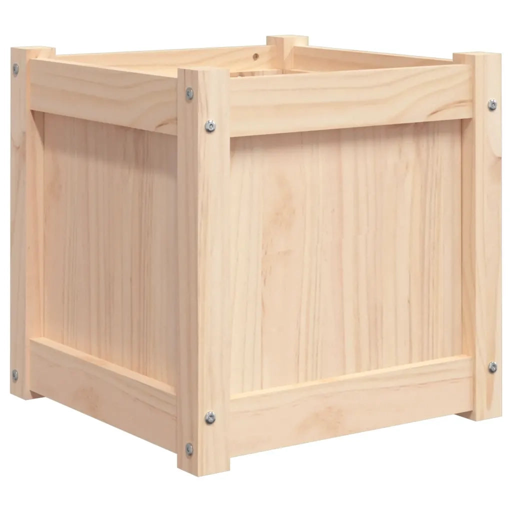Fioriera | Cassetta per fiori | Vaso da Giardino 40x40x40 cm in Legno Massello di Pino