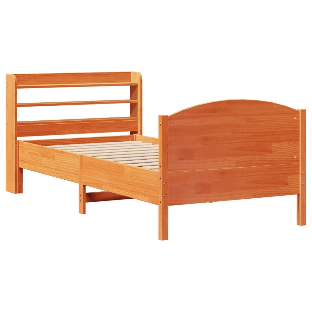 vidaXL Letto senza Materasso Marrone Cera 100x200 cm in Legno di Pino