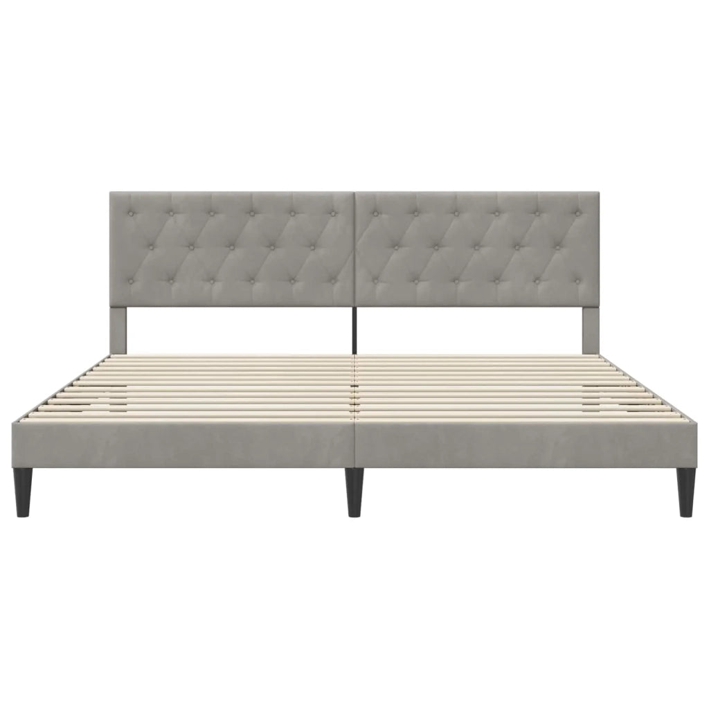 Struttura del letto Grigio Chiaro 200 x 200 cm Velluto 42027685