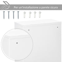 Armadietto Medicinali da Parete 40x18x60 cm 2 Chiavi in Acciaio Bianco