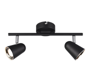 Faretti Led da Interno Parete Soffitto su Barra 2 Spots Nero Toulose GD Trio