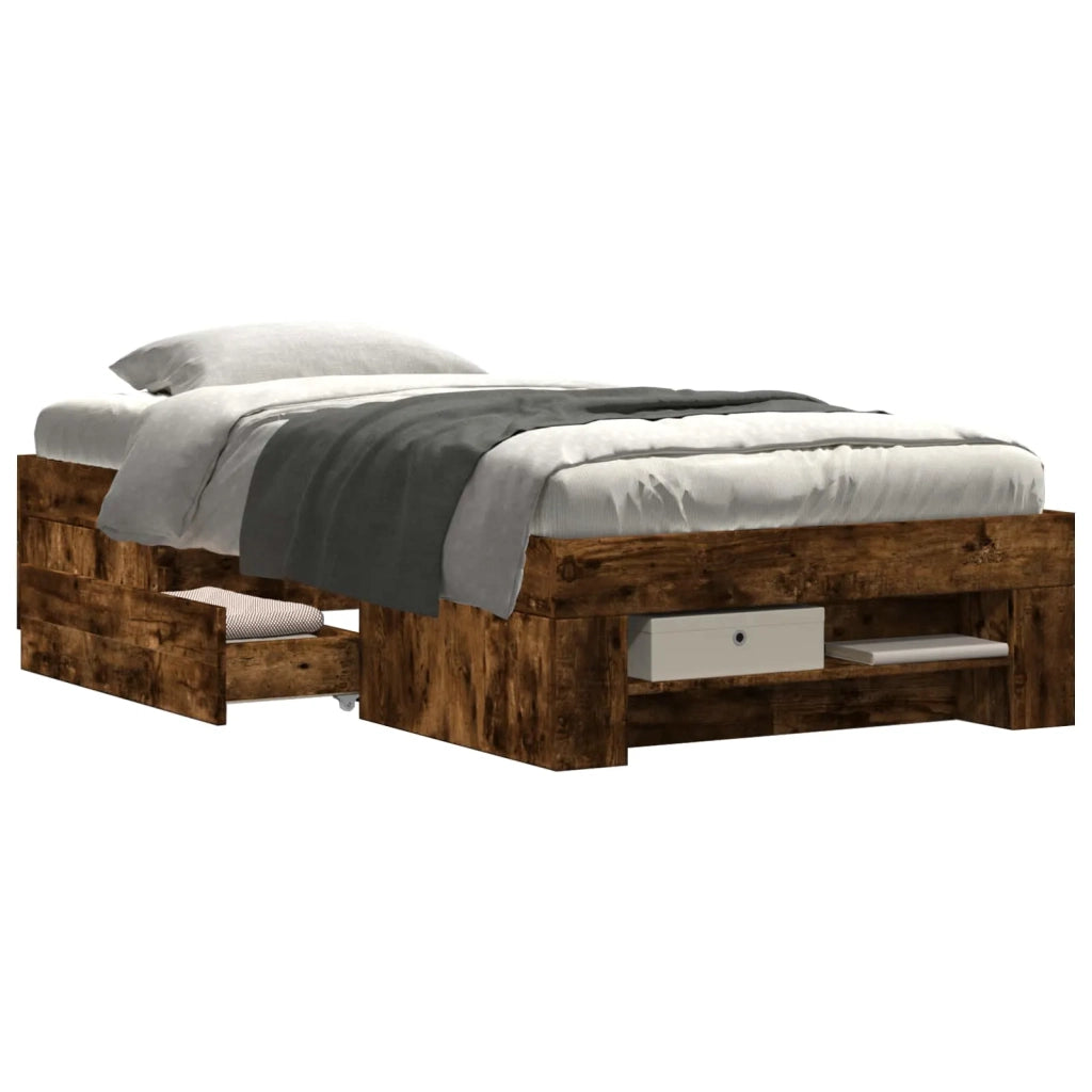 Telaio del letto con storage Rovere Fumo 80 x 200 cm 3429687