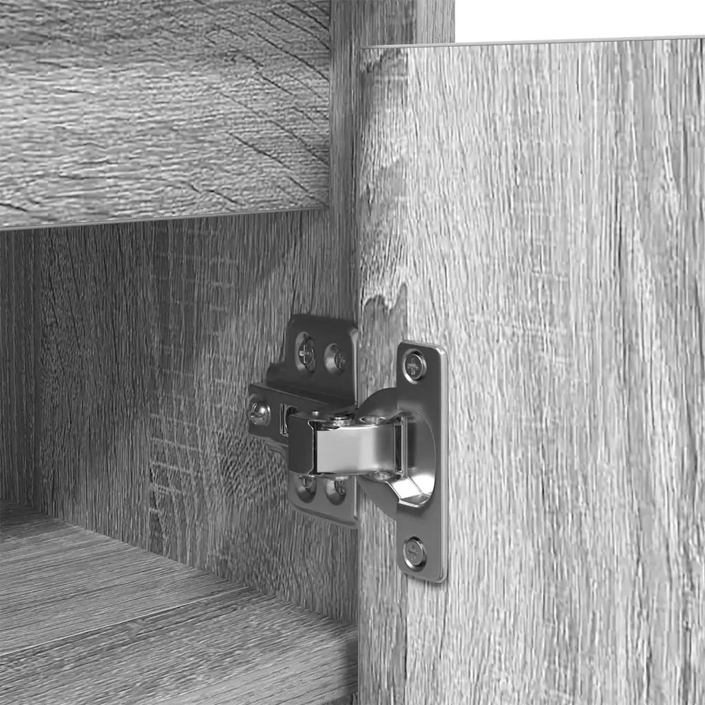 Scarpiera moderna con 2 ante e 8 ripiani 57 x 34 x 76 cm legno composito grigio 02_0051774