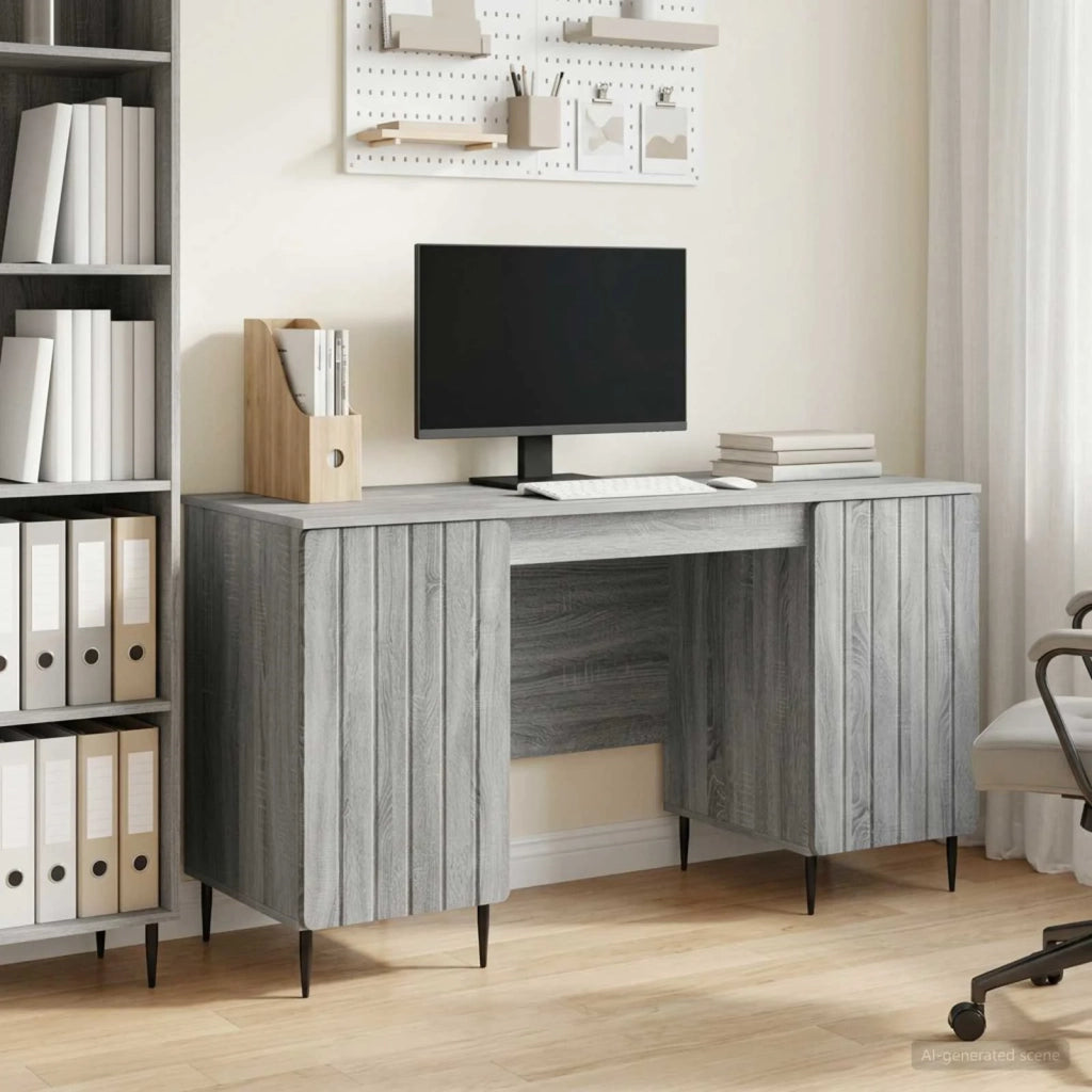 Scrivania Grigio Sonoma 142,5 x 50 x 75 cm Legno ingegnerizzato 3414591