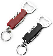 Due Pezzi di Chiave con Apripomodoro - per Birra e Vino - Piccolo - Portatile - Nero + Rosso