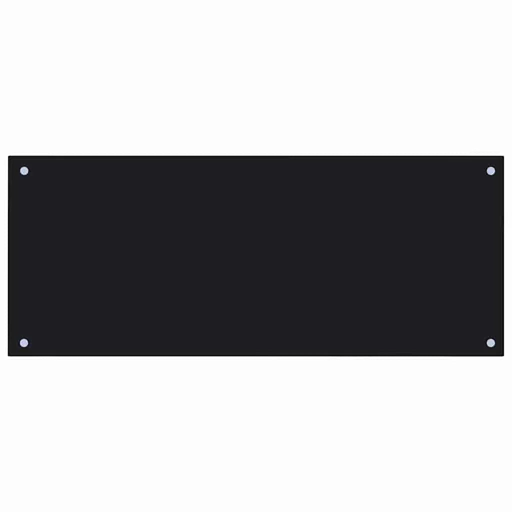 Set di 2 paraschizzi moderni per cucina 100 x 40 cm resistenti al calore facili da installare in vetro temperato nero 02_0056232