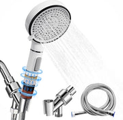 Douchekop idroeconomico con tubo e supporto - Alta pressione - Acciaio inox