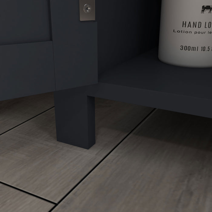 Mobile Sottolavello da Bagno 60x30x60 cm in Truciolato e MDF Grigio