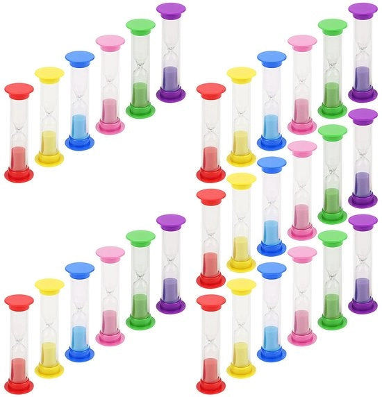 Orologio del tempo passato 3 minuti - Contatore a sabbia in plastica - Timer countdown - Decorazione - Leggero - Compacto 2,5 cm x 8,7 cm