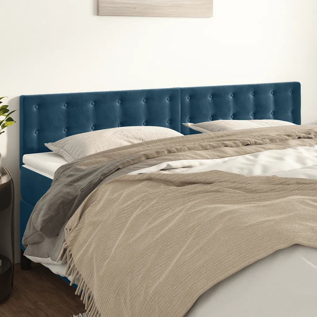 Testiera Blu Scuro 200x5x78/88 cm in Velluto 346534