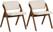 Set 2 Sedie da Pranzo, Sedia da Cucina Pieghevole con Gambe in Legno di Gomma, Sedile e Schienale Imbottiti, Sedia Portatile per Casa Ufficio Matrimonio, Portata 160 kg (Marrone)