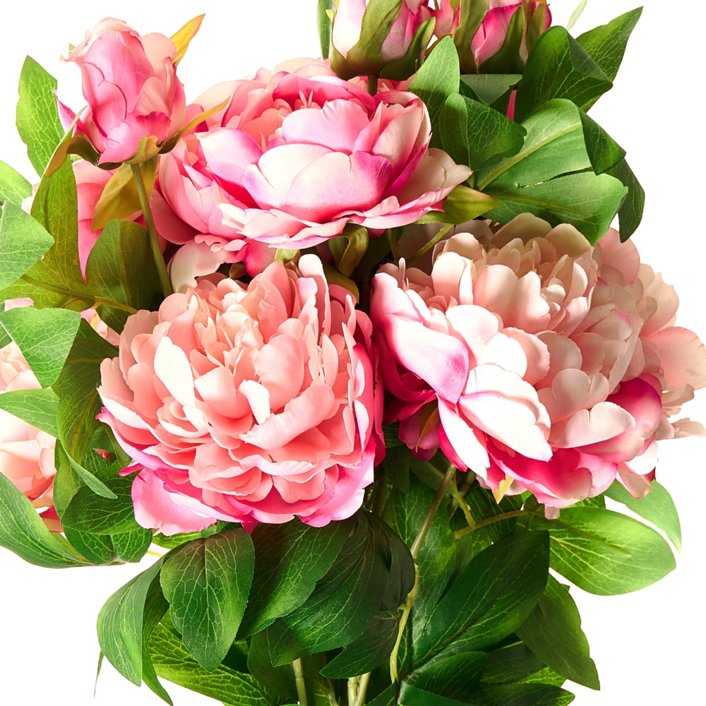 Bouquet di fiori artificiali Peonie rosa Composizione decorativa artificiale 62 cm Decorazione da tavolo fatta a mano Soggiorno Sala da pranzo