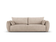 Cosmopolitan Design - Divano convertibile con contenitore "Matera" 3 posti in ciniglia beige 