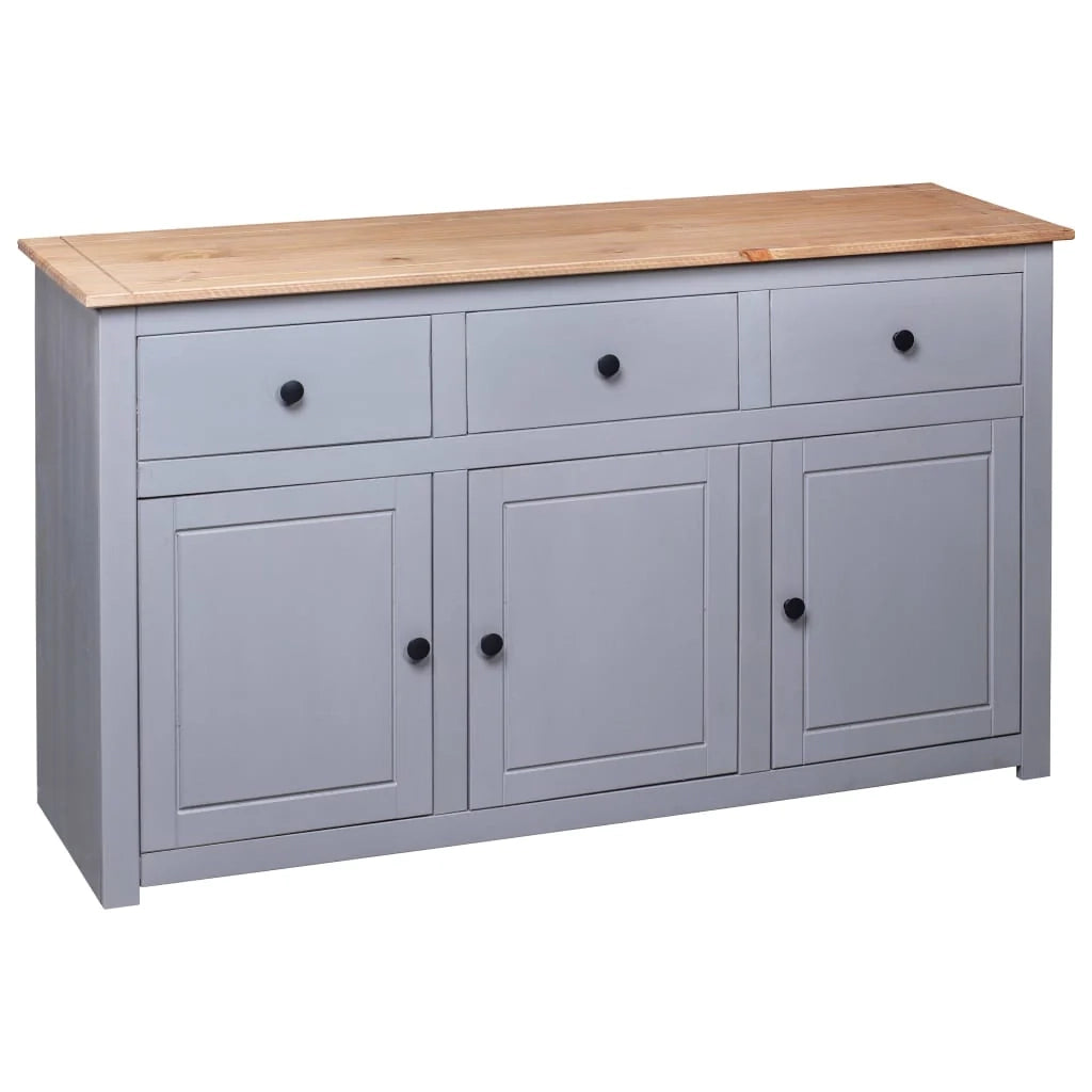 Buffet credenza cassettiera armadio mobile contenitore organizer per cucina soggiorno salotto 135 x 40 x 80 cm Pino massiccio assortimento grigio Panama 02_0031782
