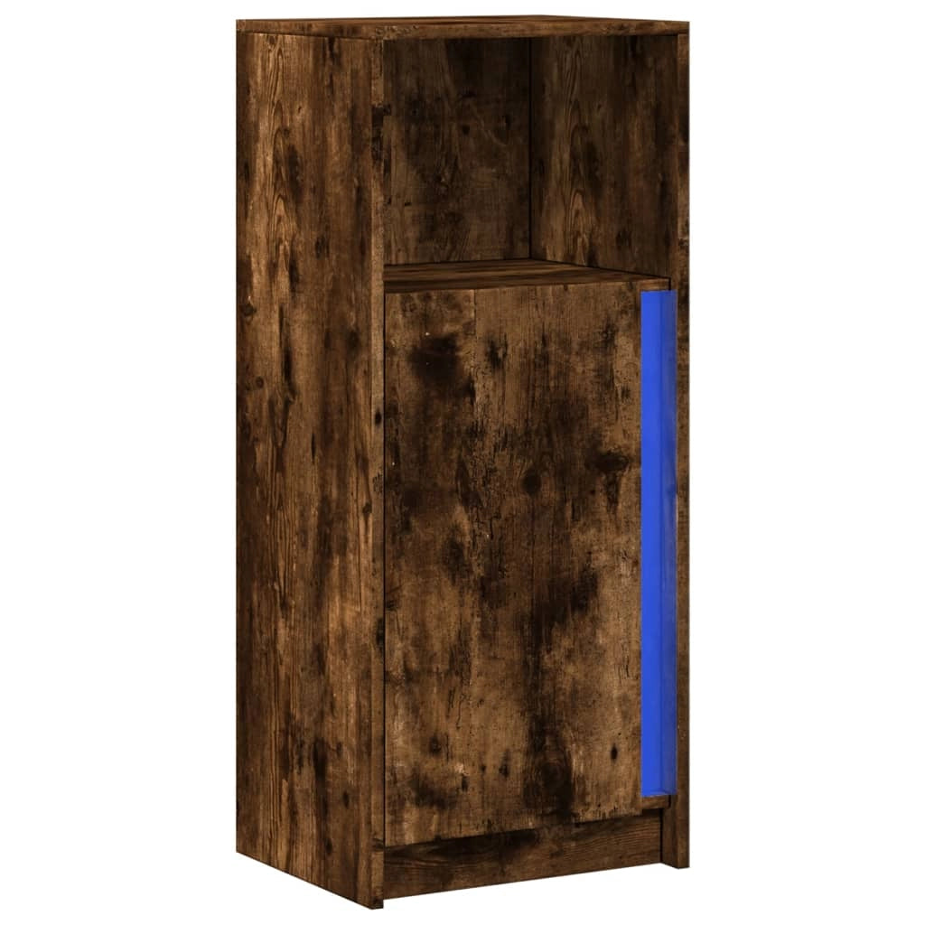 Buffet credenza cassettiera mobiletto mobile contenitore organizer per cucina soggiorno salotto con illuminazione a LED 42,5 x 34 x 100 cm legno ingegnerizzato marrone 02_0029779