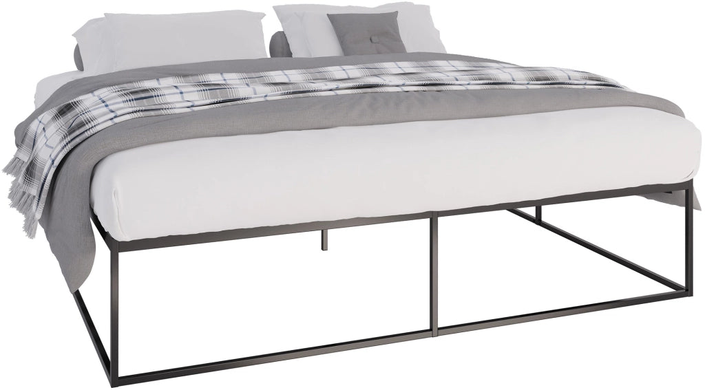 Letto in metallo Scala nero,200x200x46 cm