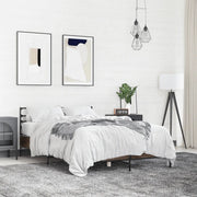 Giroletto-Struttura Letto Rovere Marrone 135x190cm in Legno Multistrato Metallo 778410