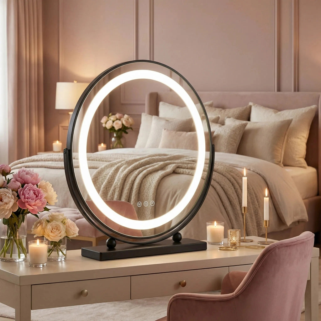 Specchio Led Make-up Black 40 Cm