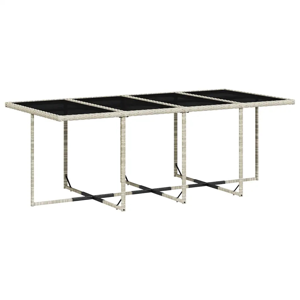 Set da Pranzo da Giardino 13pz con Cuscini Grigio in Polyrattan 3210803