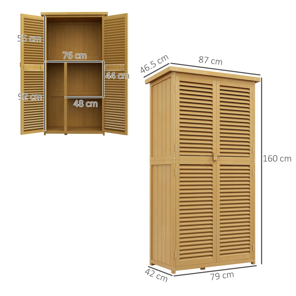 Casetta Box da Giardino 87x46,5x160 cm con Ante a persiana in Legno