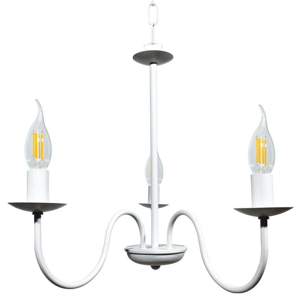 Lampadario 3xE14 Montatura Verniciata Bianco E-Energy Nicla