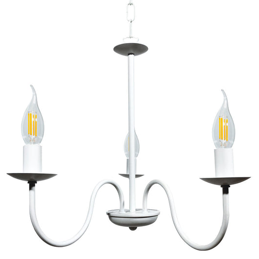 Lampadario 3xE14 Montatura Verniciata Bianco E-Energy Nicla
