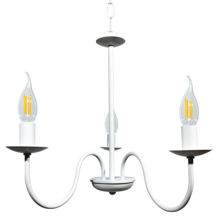 Lampadario 3xE14 Montatura Verniciata Bianco E-Energy Nicla
