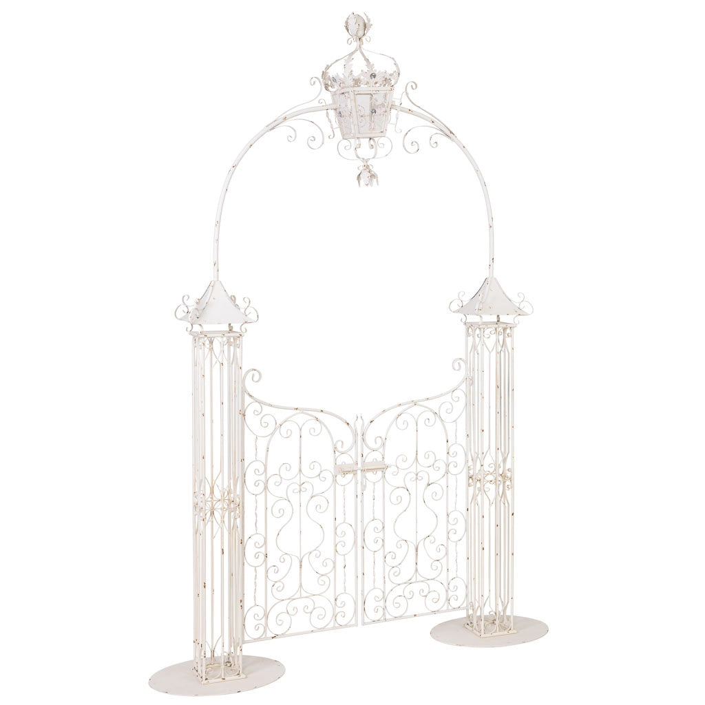 Porte ad arco in metallo grigio 184,79x61,6x299,72h cm