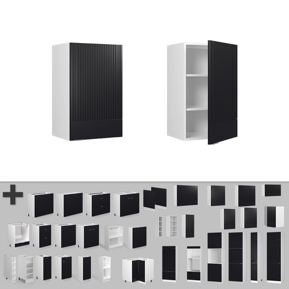 Pensile da cucina Fame-Line Nero rigato/Bianco 45 cm Vicco