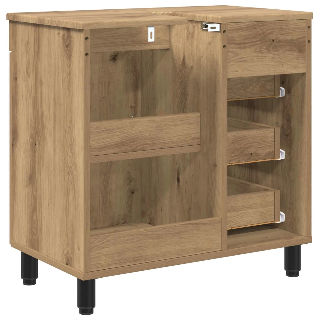 Mobiletto da bagno Rovere Artigianale 60 x 35 x 60 cm