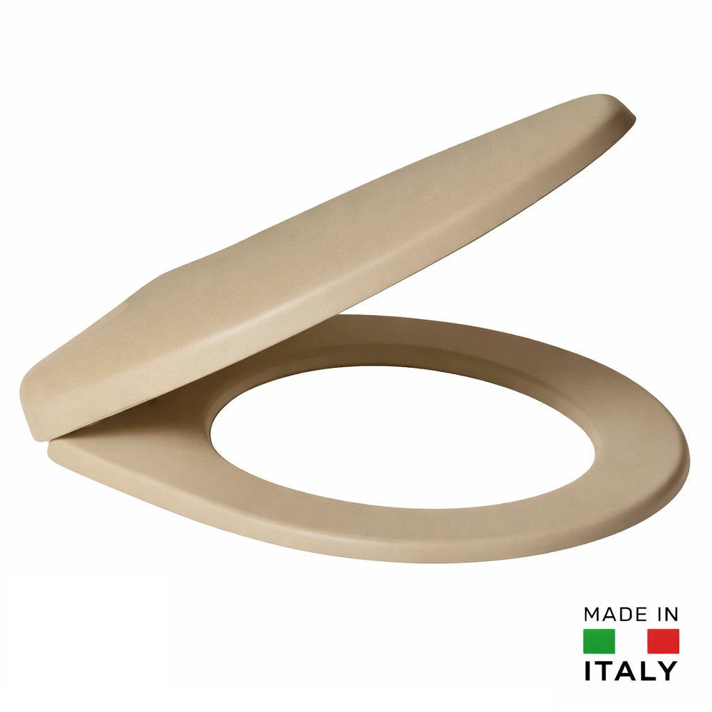 Copri Water Universale Sedile WC in PP Beige 1200gr Cerniere Regolabili forma D