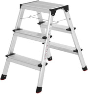 Scala domestica pieghevole sgabello a 3 gradini in alluminio antiscivolo portata 150 kg conforme alla norma 12_0000480