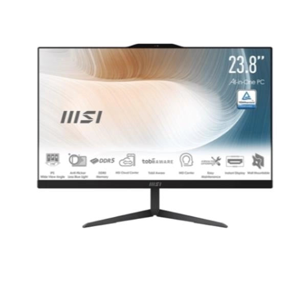 Msi modern am242 12m-1244it intel® core™ i5 i5-1235u 60,5 cm (23.8") 1920 x 1080 pixel pc all-in-one 8 gb ddr4-sdram 512 gb ssd windows 11 home wi-fi 6 (802.11ax) nero - 00-AE0711-1244