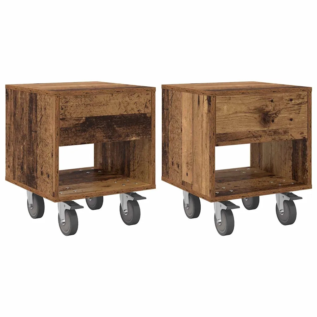 Comodino 2 pcs Legno vecchio 40,5 x 40 x 48 cm