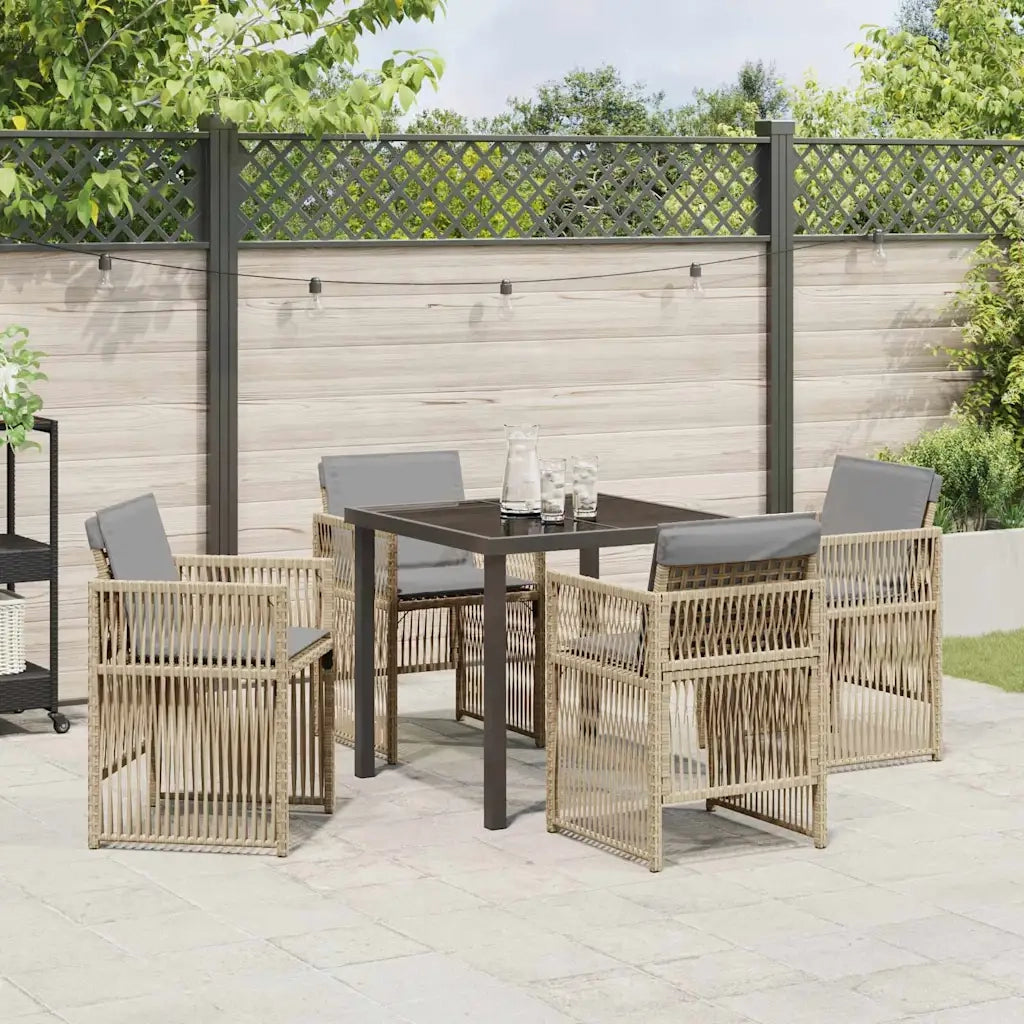 Set da Pranzo per Giardino 5 pcs Beige 3380669