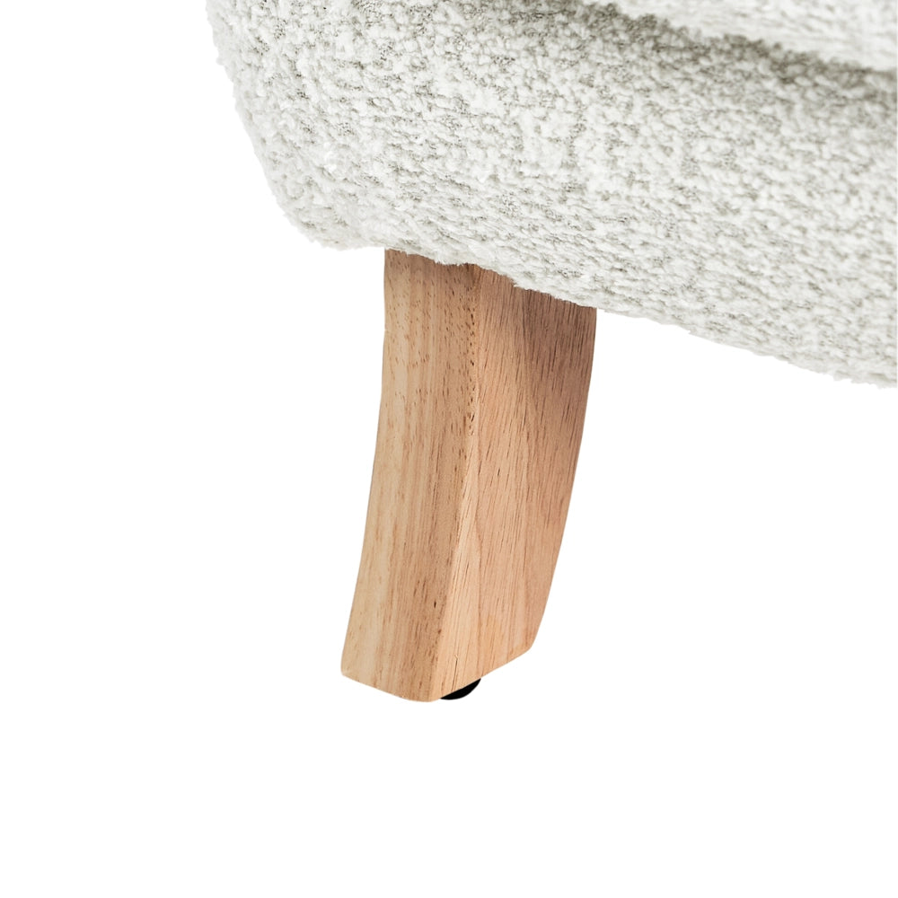 Sedia imbottita in bouclé bianco sporco con braccioli Sedile per bambini Design moderno