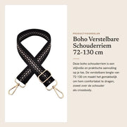 Raccordo per borsa in nylon duraturo 72-130 cm - Tasca con regolazione di altezza - Stile boho - Cinturino sostituibile - Zoccolo - Cinturino per borsa