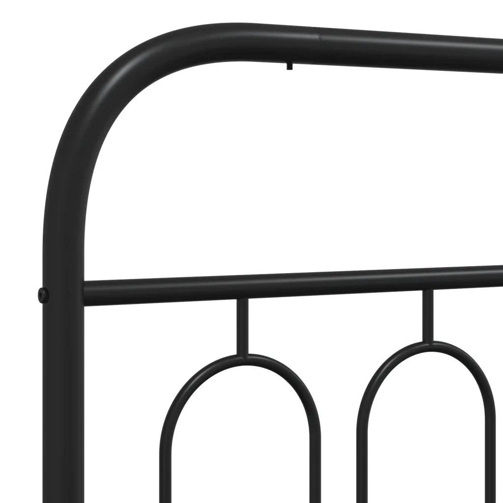 Giroletto con Testiera-Struttura Letto con testiera in Metallo Nero 120x190 cm 533293