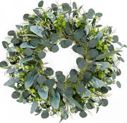 Corona di 55 cm in eucalipto per decorazione di ingresso e parete, ideale per arredamento di casa e cerimonia di nozze - primavera estate