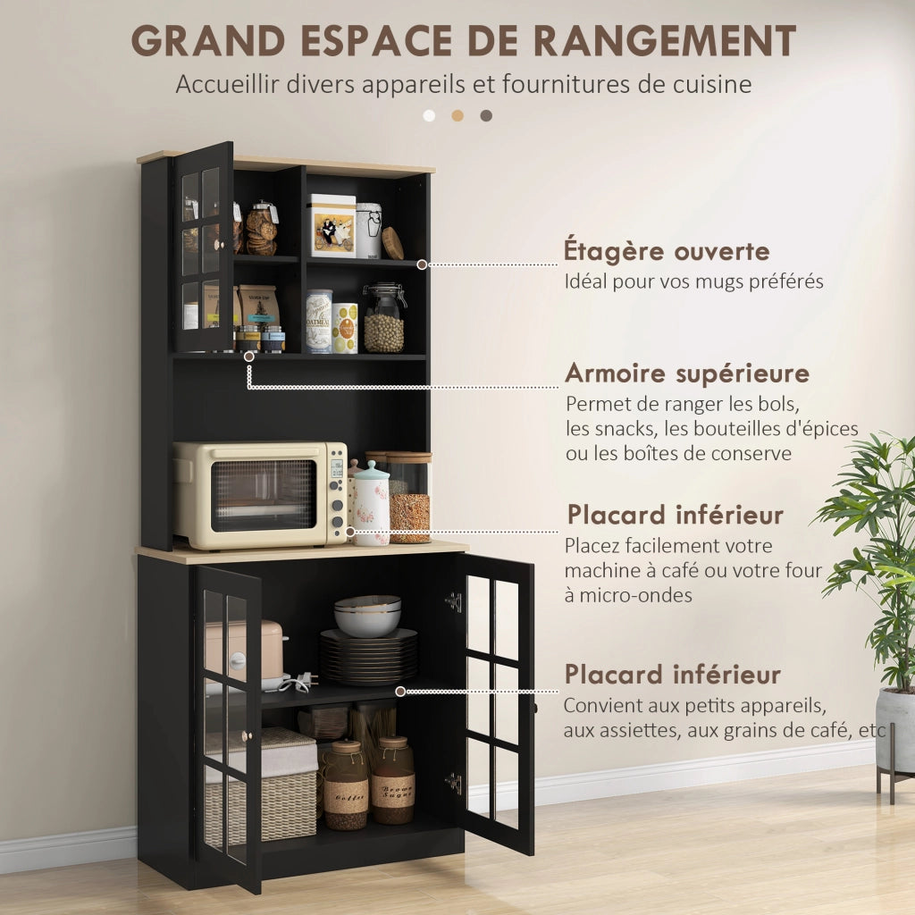 Credenza ¨C Zephmum ¨C Legno effetto quercia nero 80x37x183 cm