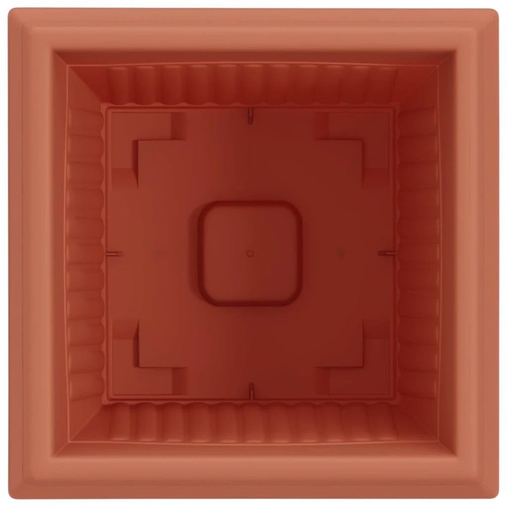 Vaso quadrato per fiori 24 pcs Rosso Mattone Plastica
